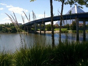 Memphis Pyramid by Mississippi River
